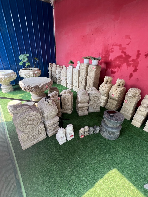 石雕门墩抱鼓石花盆鱼缸石桌石凳石雕花几石雕摆件