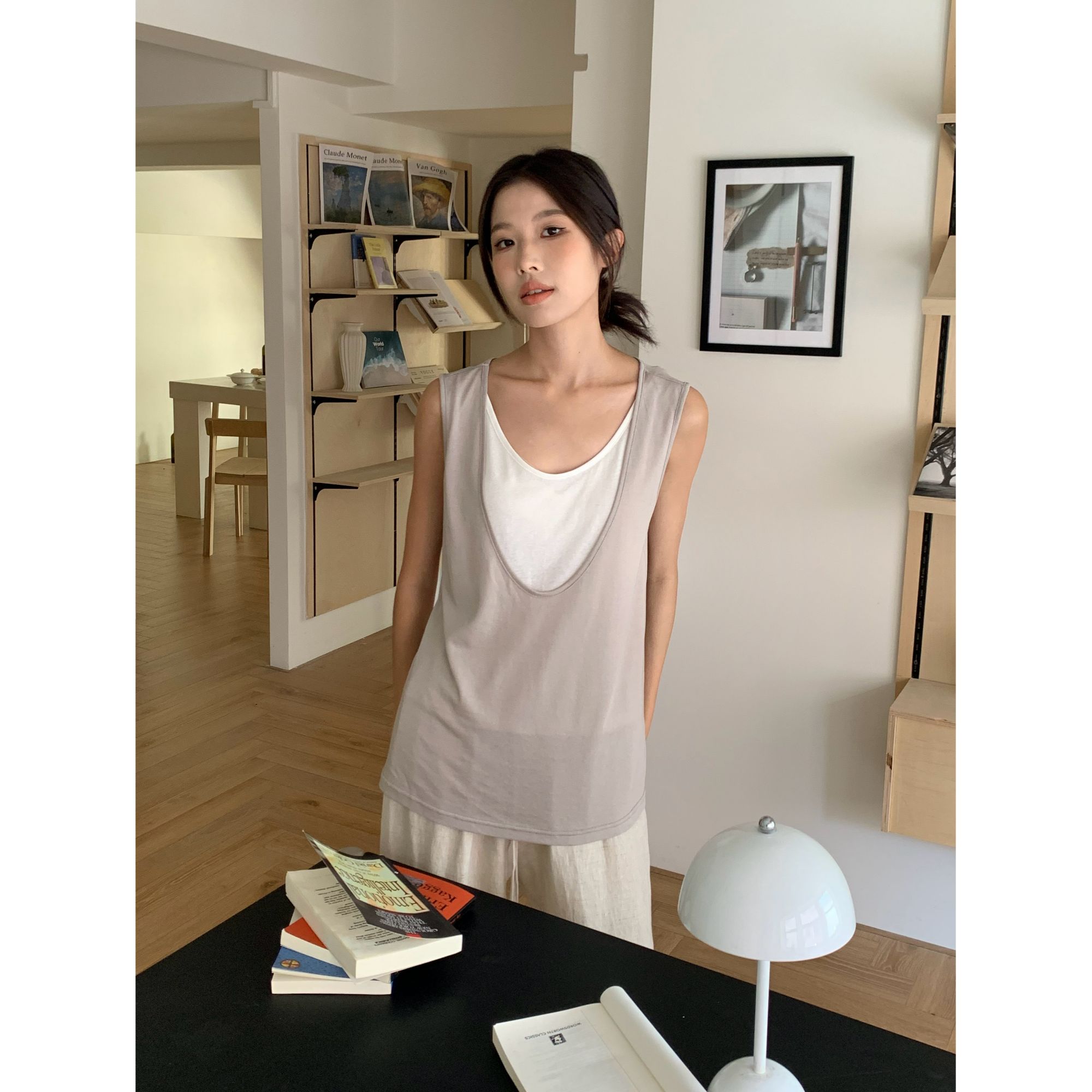 十三行MISSLAN-夏季福秒假两件韩系吊带背心 #36190