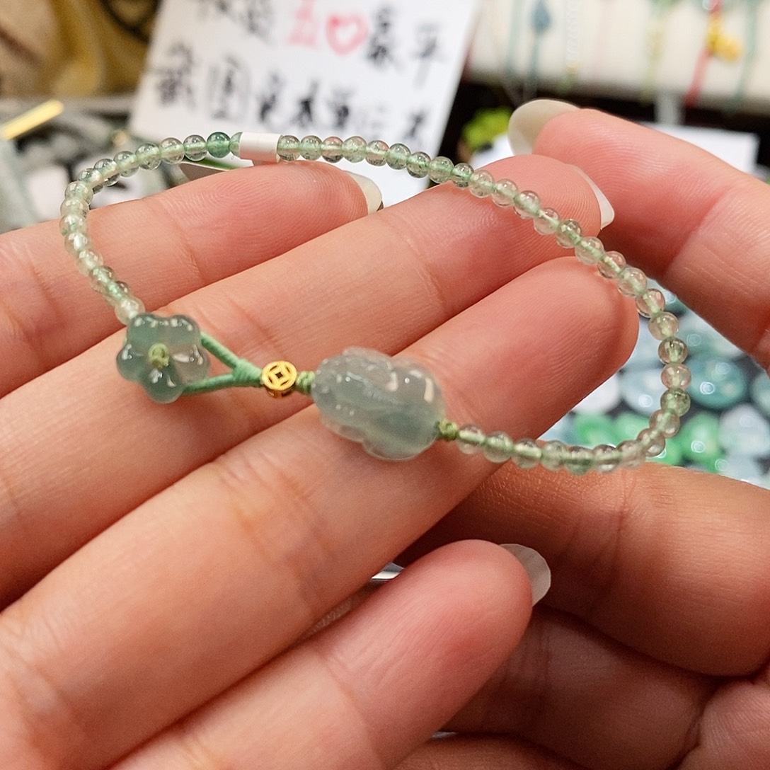 翡翠未镶嵌颈饰貔貅手链15