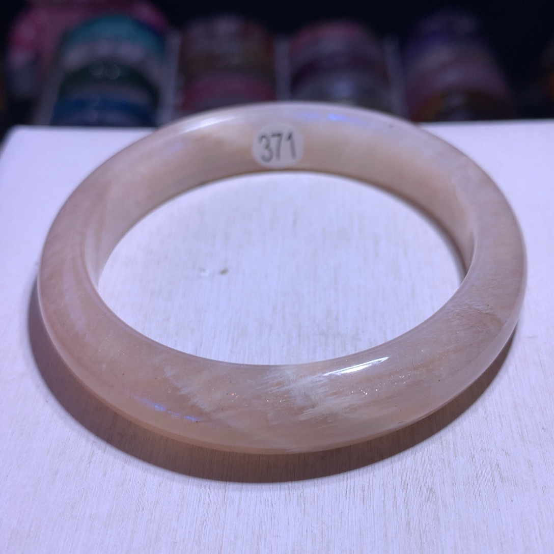 手镯水晶银S925镶嵌橙月光金太阳共生59.4圈371