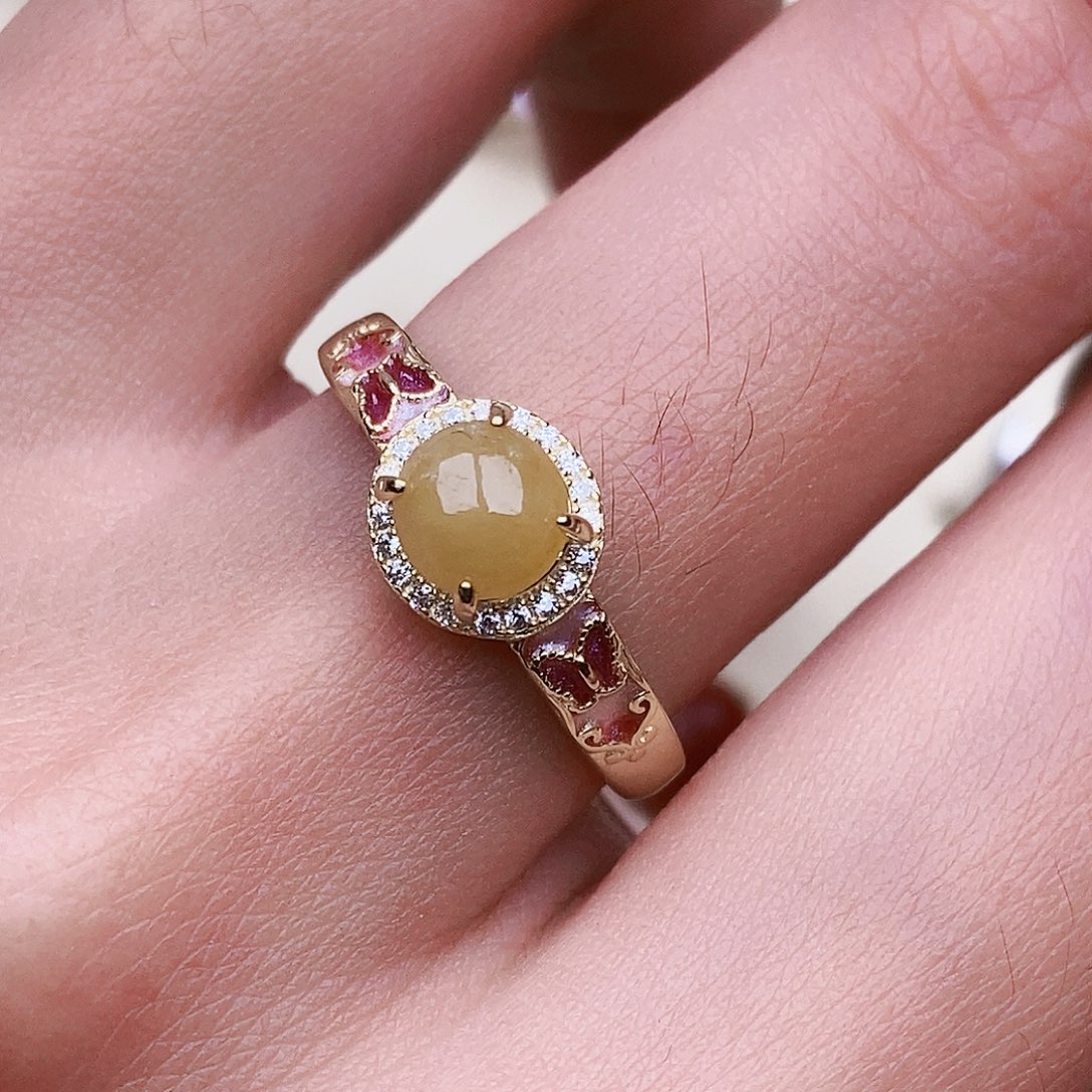 翡翠戒指银S925镶嵌翡翠戒指银S925镶嵌