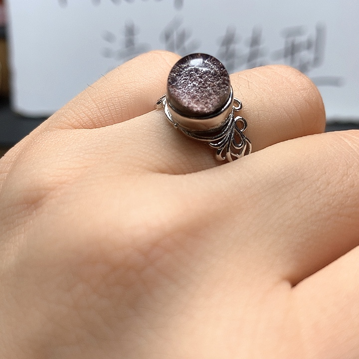 银S925镶嵌戒指水晶