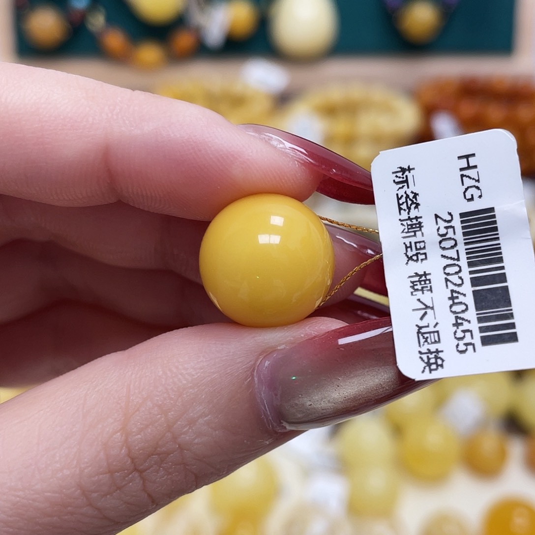蜜蜡未镶嵌珠宝奇石14.8mm圆珠
