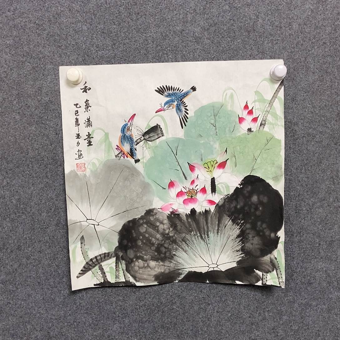 国画50✖️50荷花一副