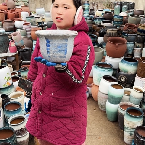 口21高15瑕疵盆子 