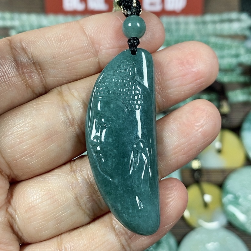 【闪购商品】翡翠颈饰未镶嵌玉吊坠翡翠玉佛头牌