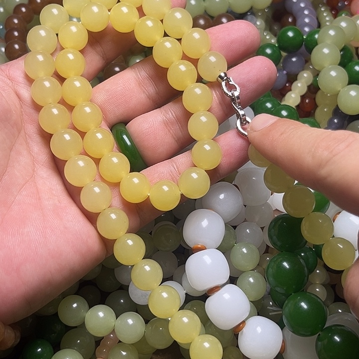 蜂蜜水卡12mm手链项链一套
