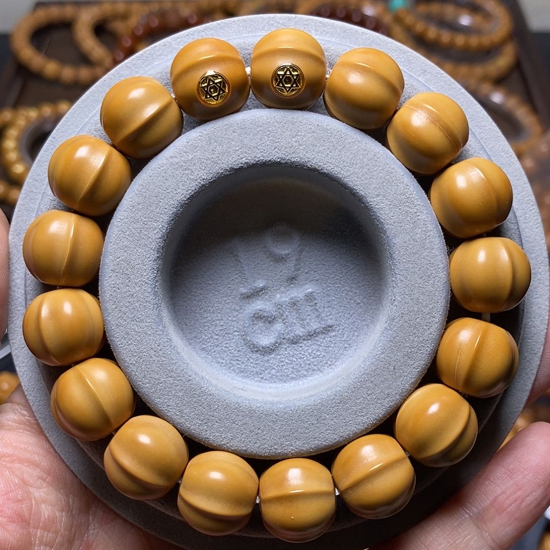 猴头核桃手串双标四花鲨鱼鳍尺寸14-15全品139号