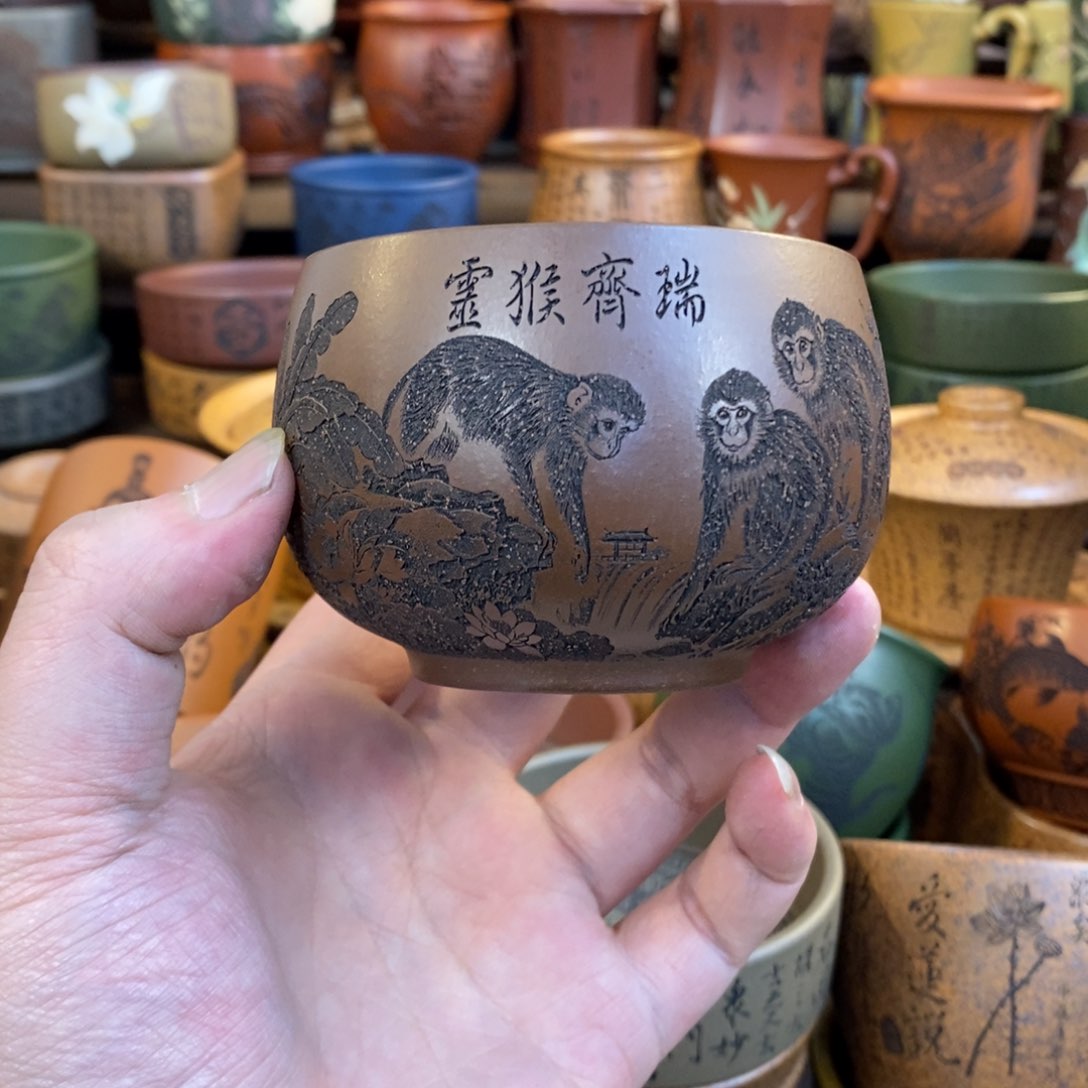 紫砂杯子宜兴全手工紫砂杯