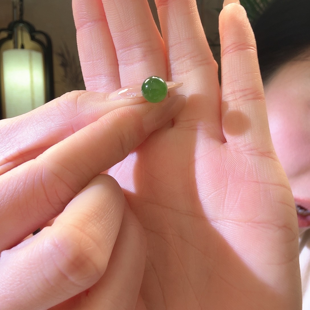 和田玉耳饰18K金镶嵌