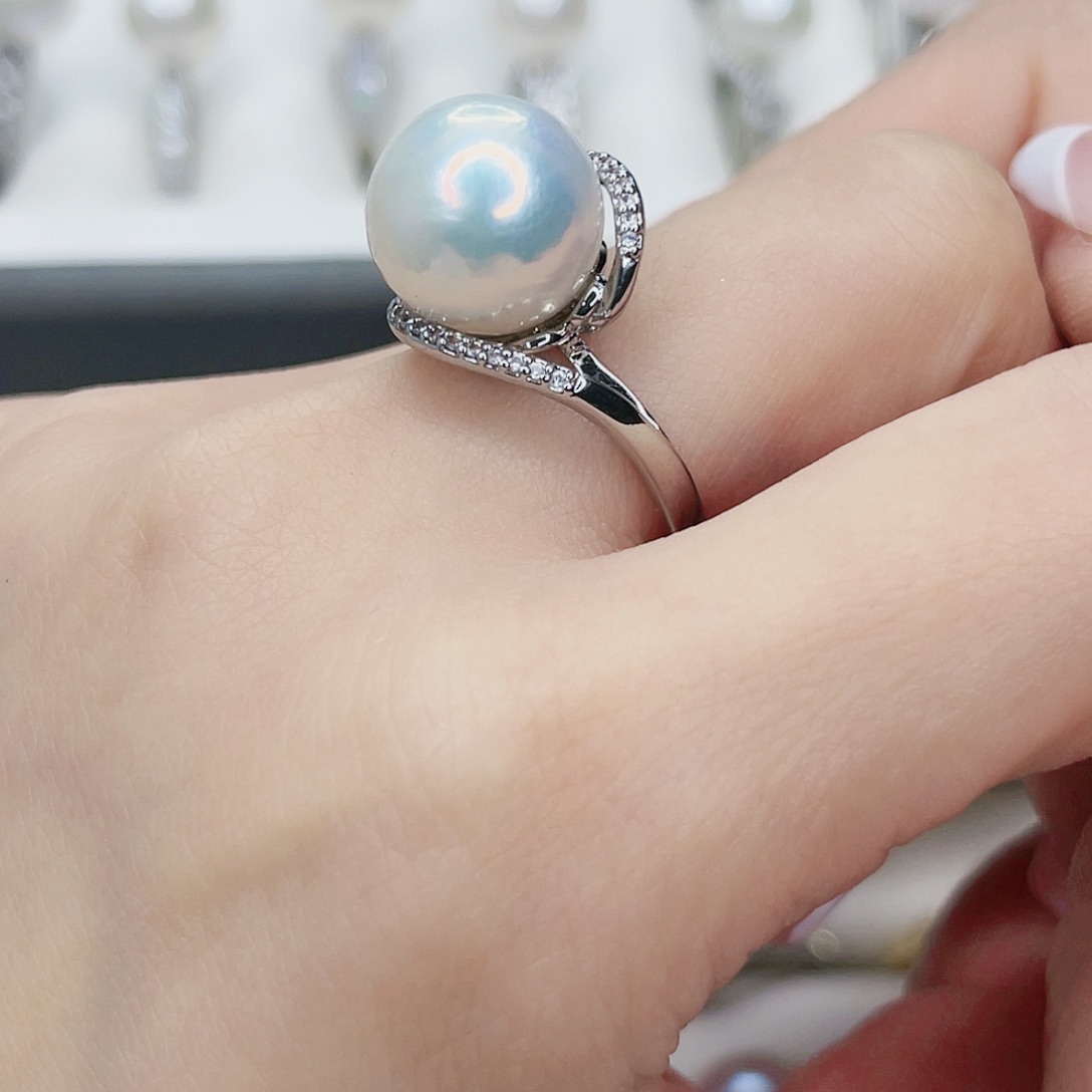 淡水珍珠戒指合金