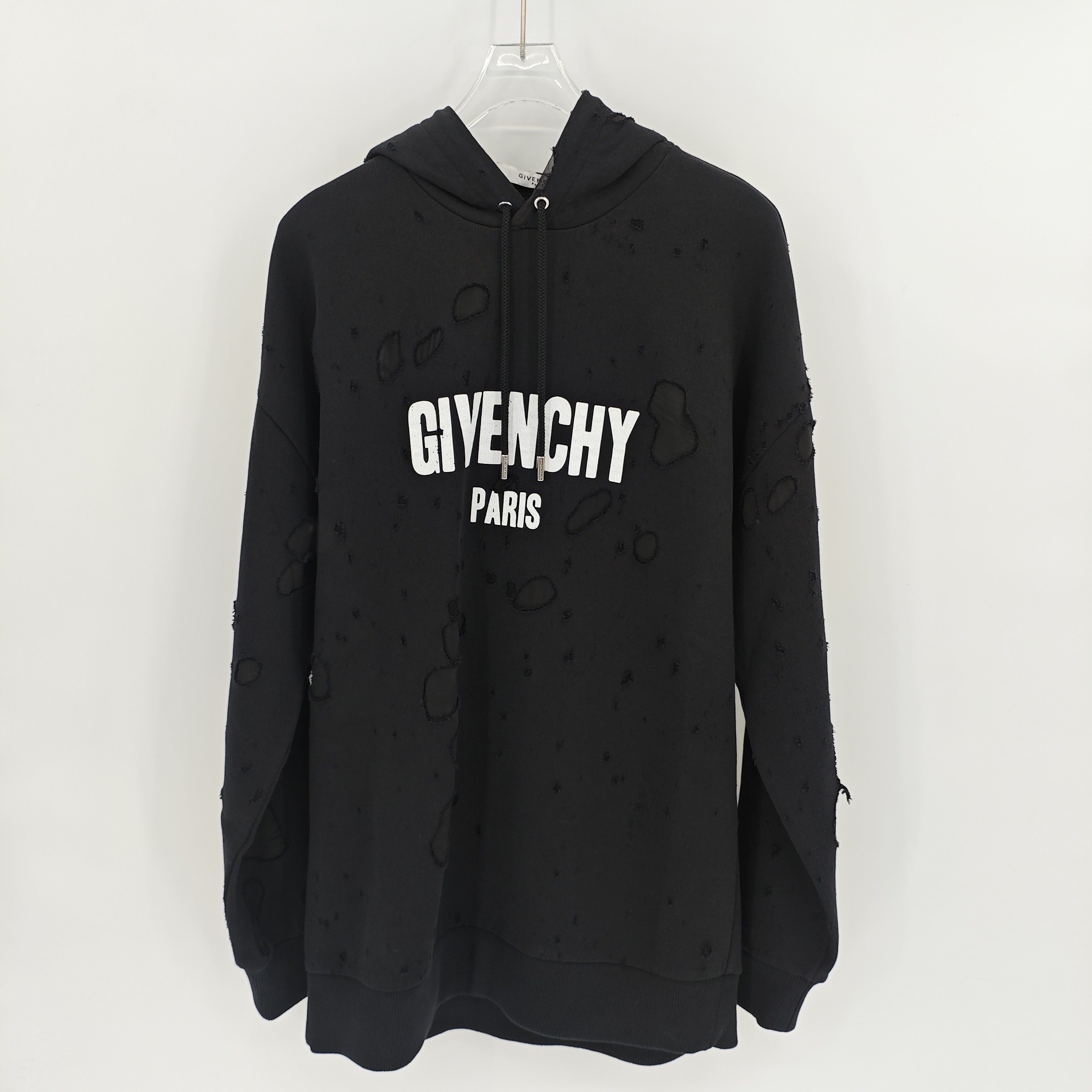 99新 Givenchy/纪梵希 爆款字母印花破花连帽卫衣/XS码/Sw24391