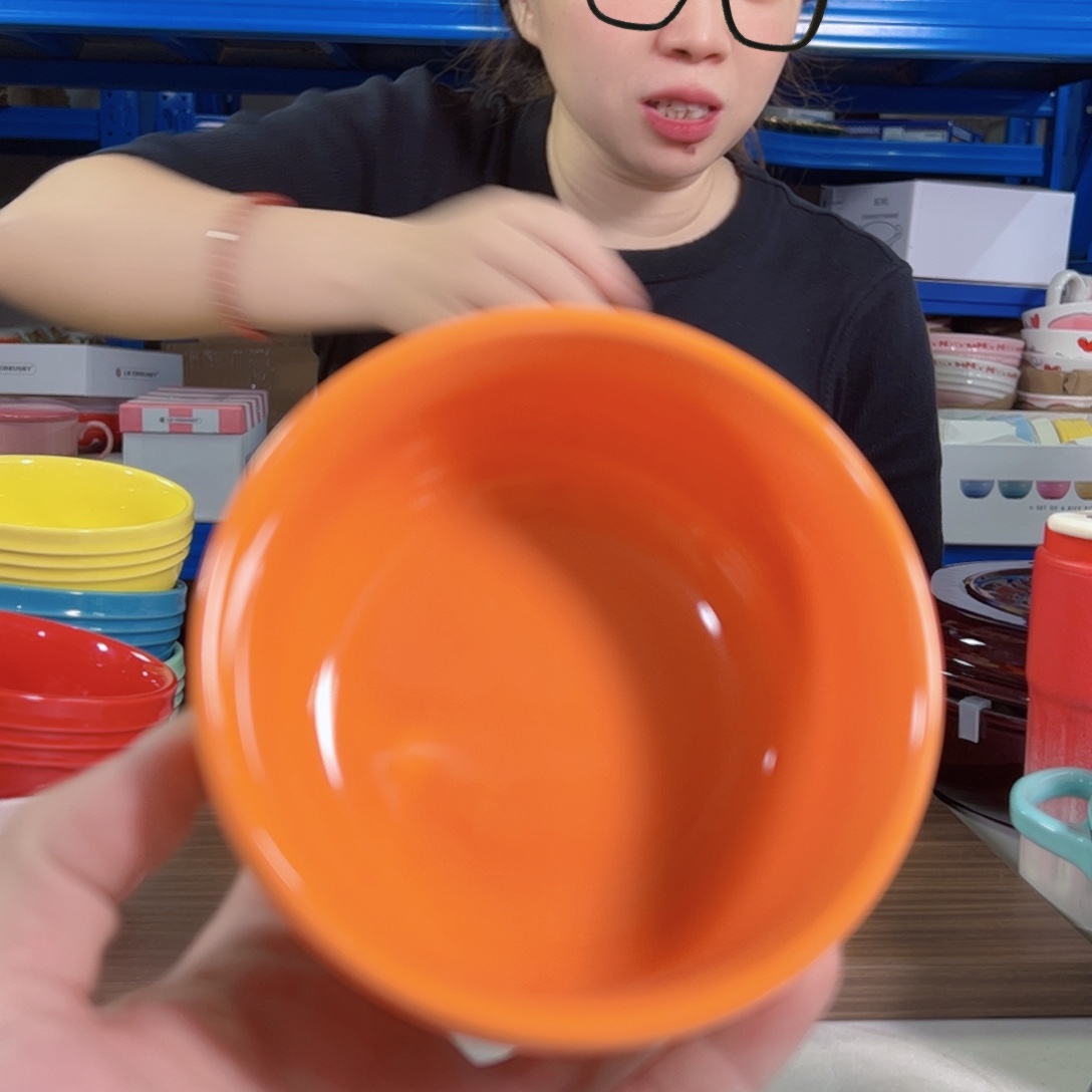 陶瓷轻虹橙色米饭碗