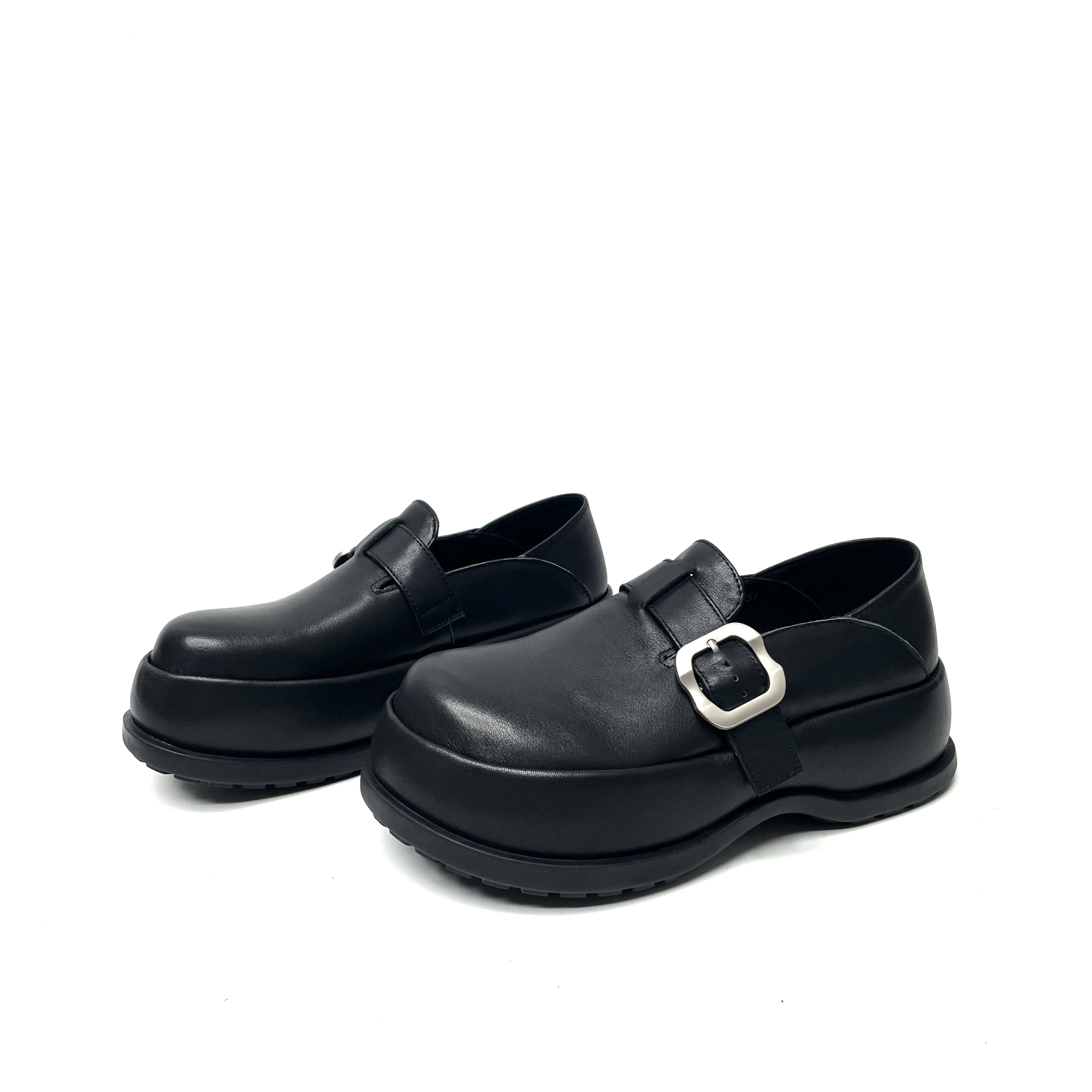 2025年新款水洗马皮厚底增高时尚简约百搭包头勃肯鞋两穿