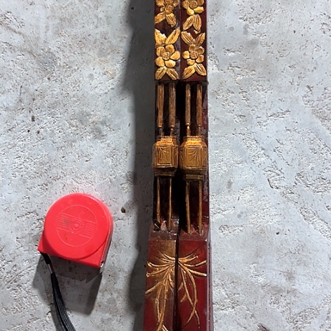 风车木（黑檀木）老木雕老人物花板