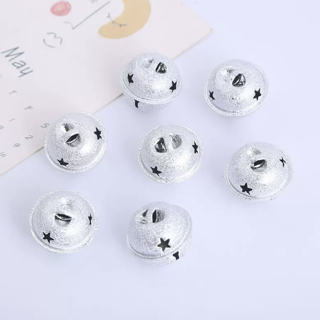 【圣诞系列】圣诞磨砂五角星铃铛 花束配件装饰 花艺包装资材