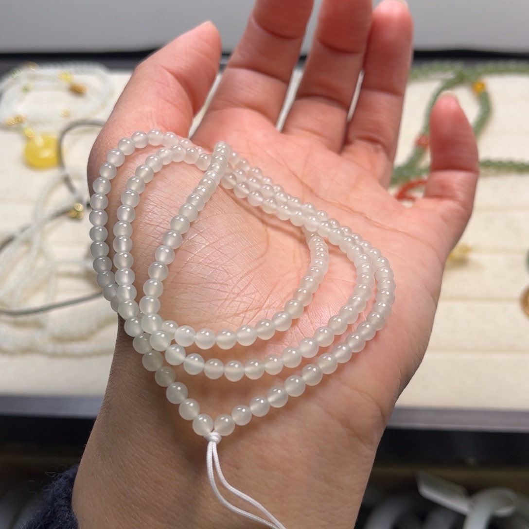 和田玉未镶嵌珠宝半成品长链