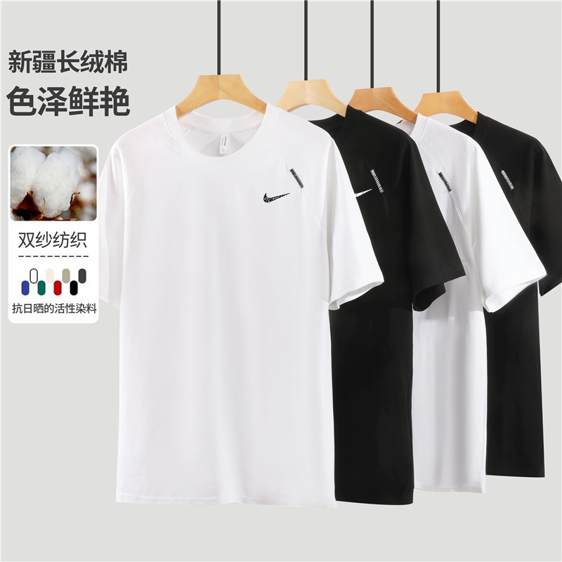 夏季耐克精选纯棉短袖T恤男女同款宽松舒适百搭优质长绒棉情侣款