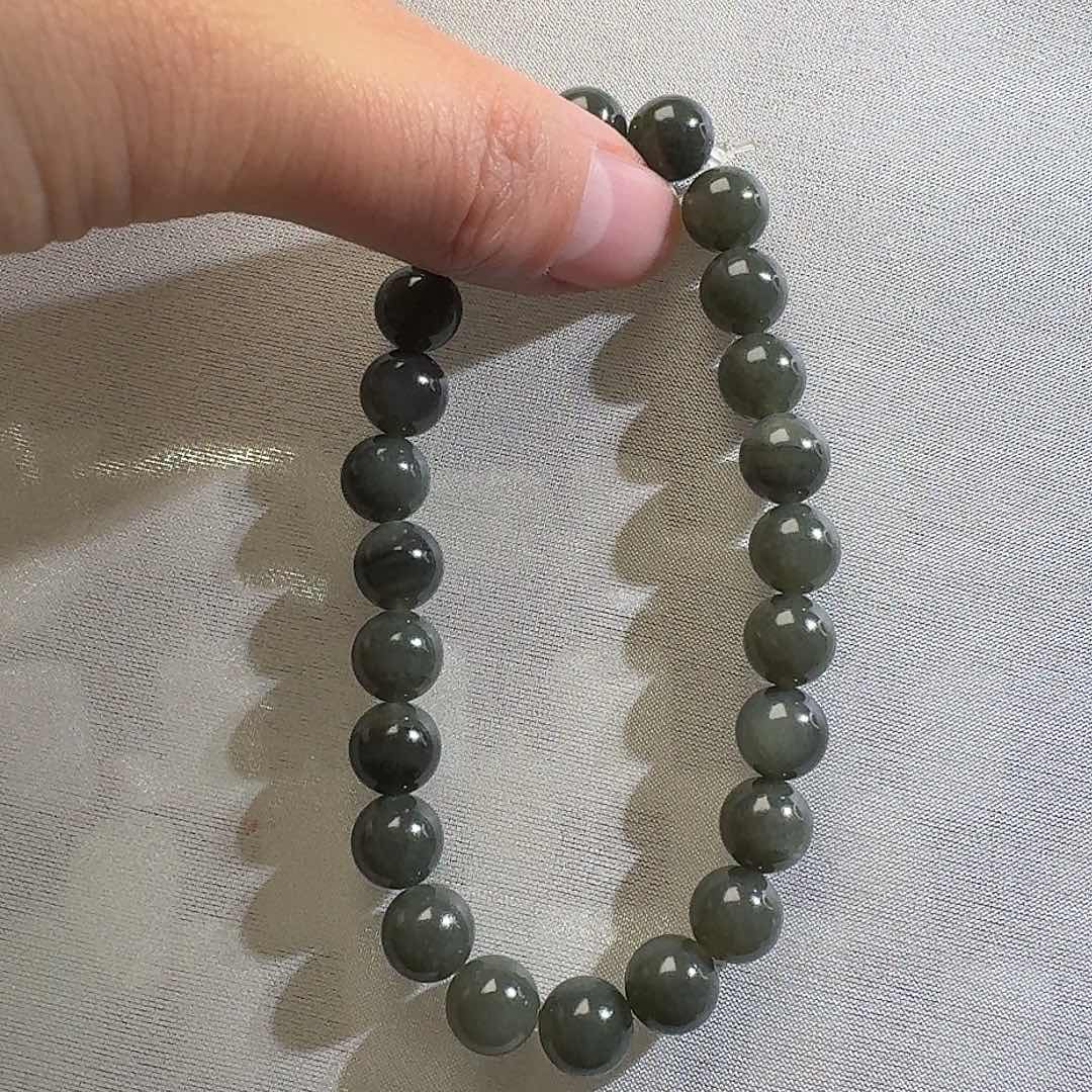 和田玉颈饰未镶嵌青花8mm