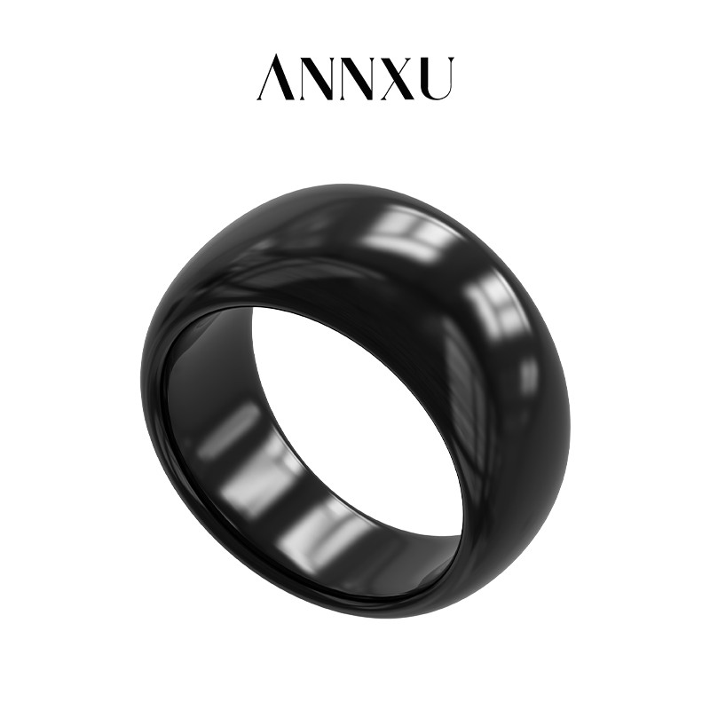 ANNXU 非金属树脂手镯 如鱼得水系列黑色不规则树脂手镯宽镯子