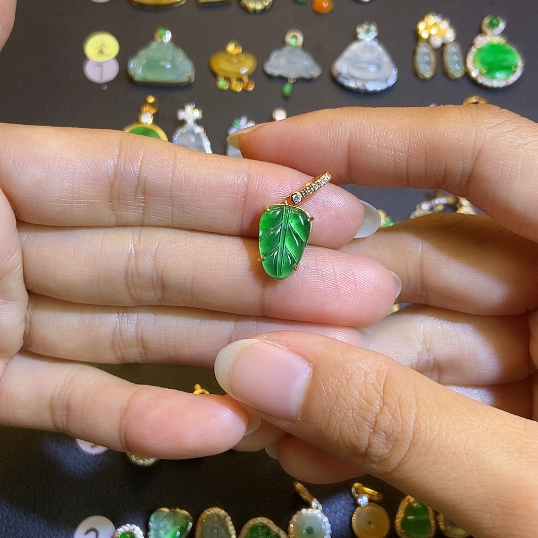 翡翠银S925镶嵌吊坠(不含链)