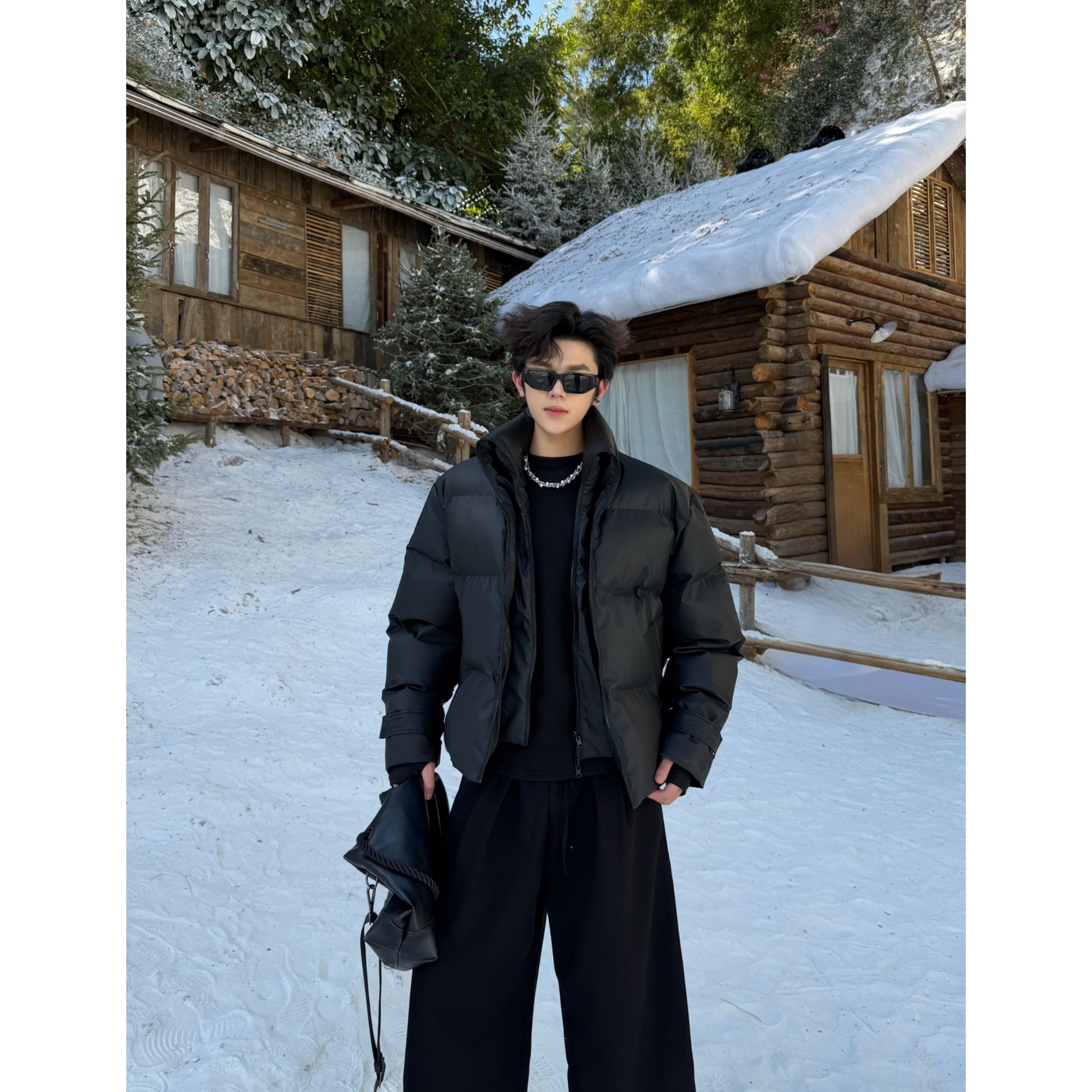 YOUNG冬季新品立领高级感痞帅棉服男潮牌宽松百搭保暖外套(55067)