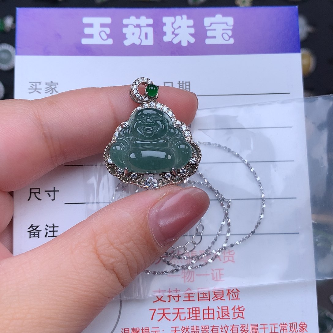 翡翠颈饰银S925镶嵌项链925