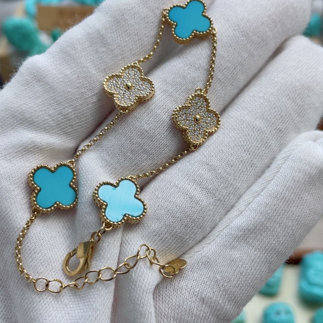 绿松石珠宝奇石18K金镶嵌暖