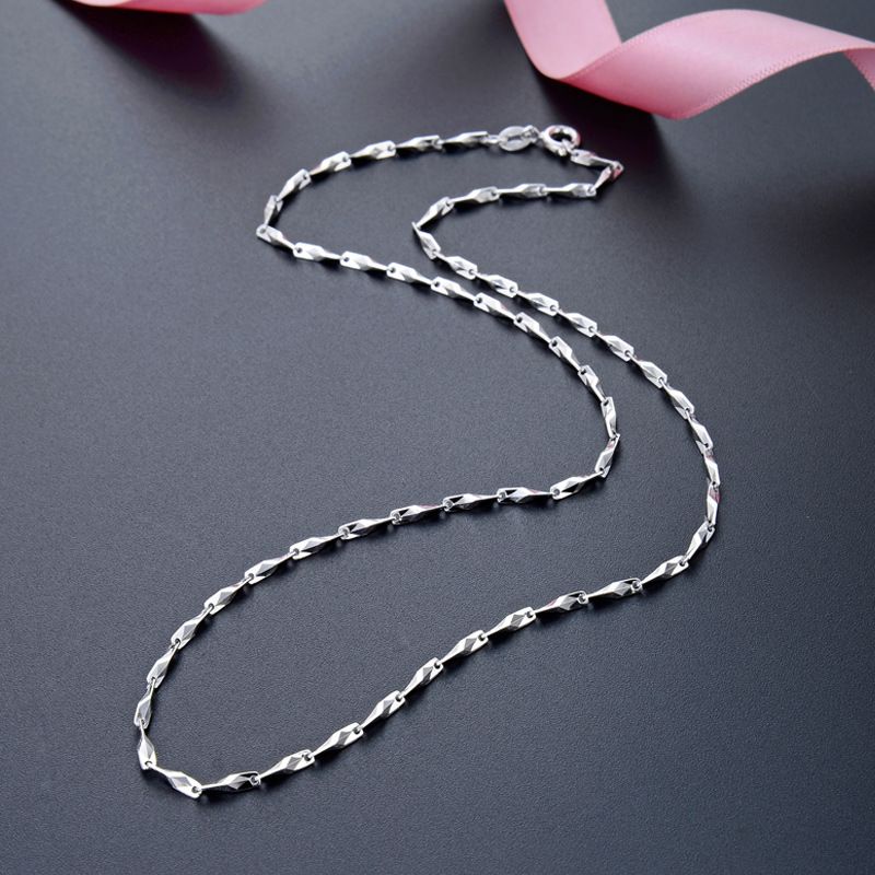 链子925银 s925银项链s925银凤眼手工项链（铂金色）