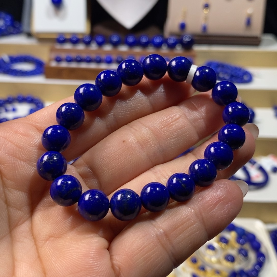 肥***包青金石未镶嵌手串8.8m洒金