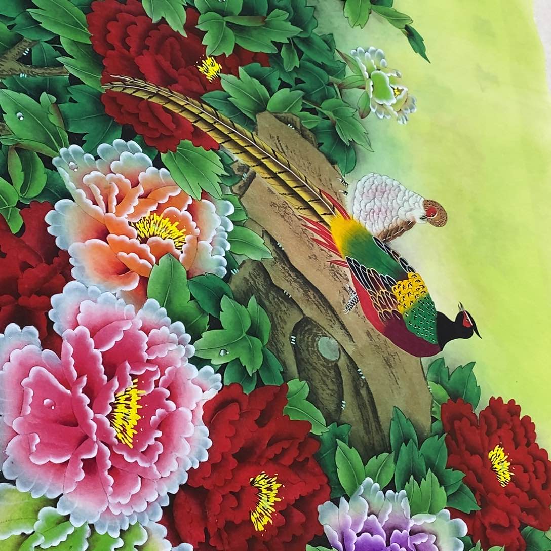 国画收藏工笔牡丹手绘