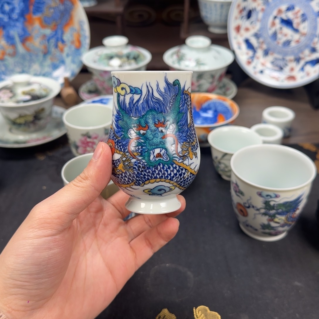 杯串*猴景德镇手工手绘陶瓷