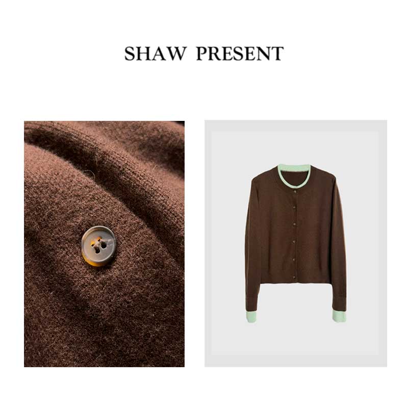 Amor软绒*桑蚕丝*德国7针织造假两件开衫TR-A50103563XP-M1-QY