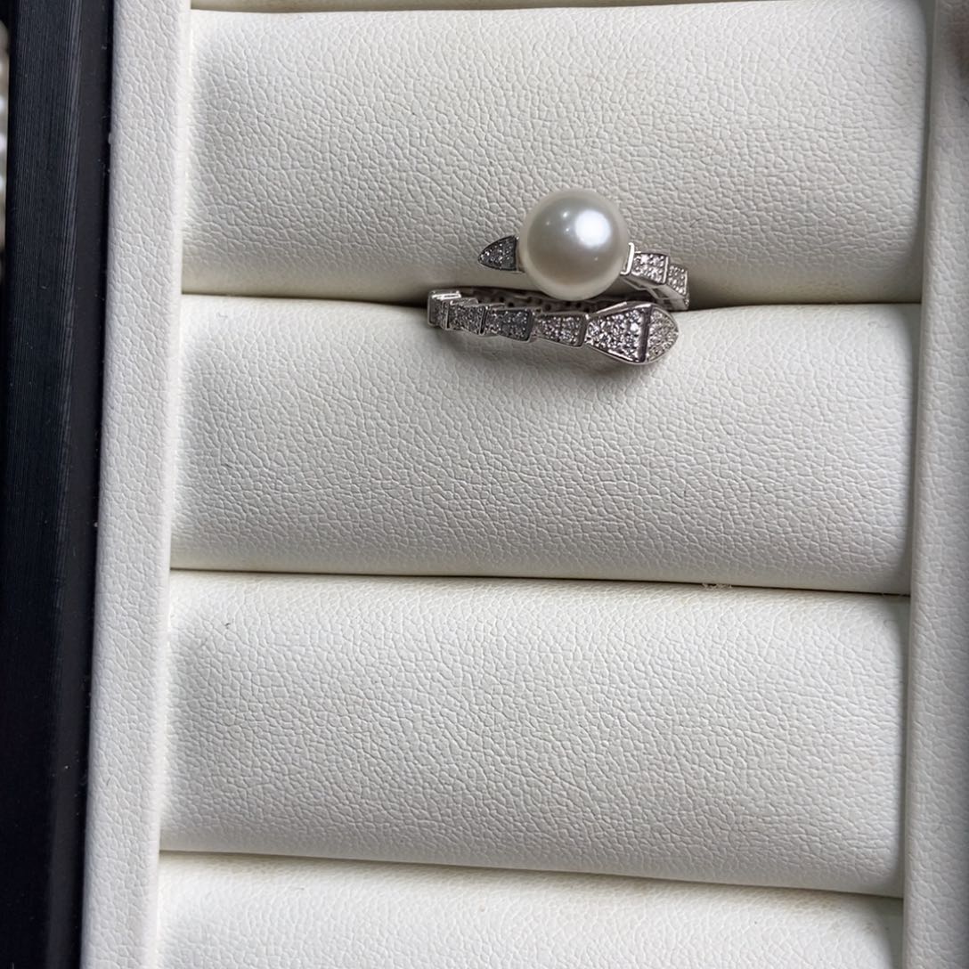海水珍珠戒指银S925镶嵌