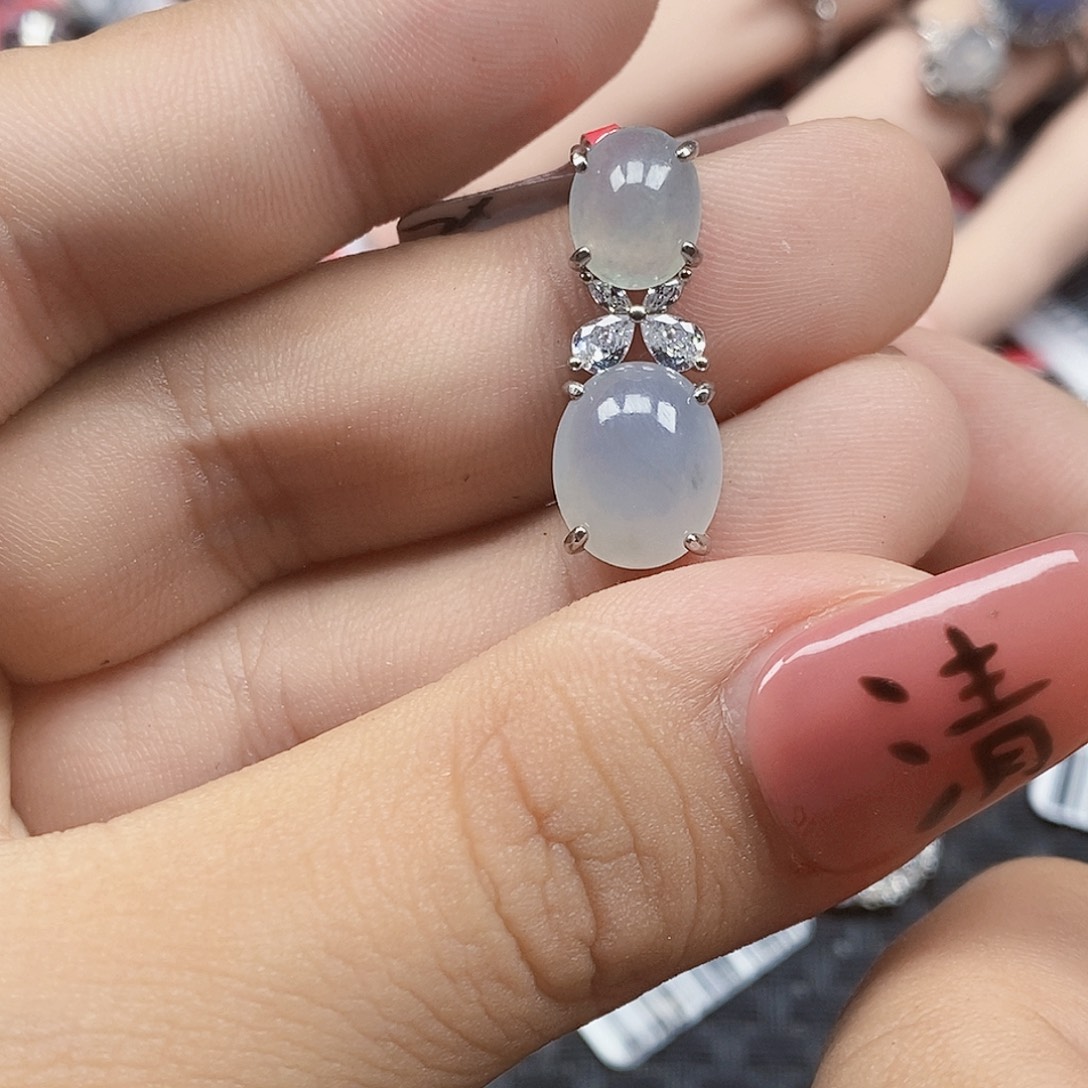 翡翠银S925镶嵌戒指