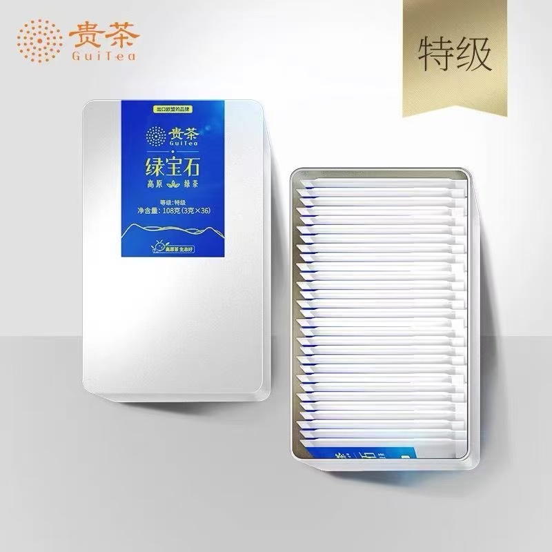 贵茶贵州绿茶特级+一级绿宝石108g浓香型小袋装送人送长辈茶