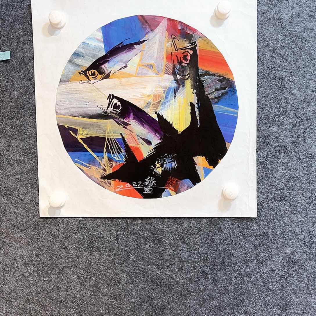 国画纯手绘画心原创