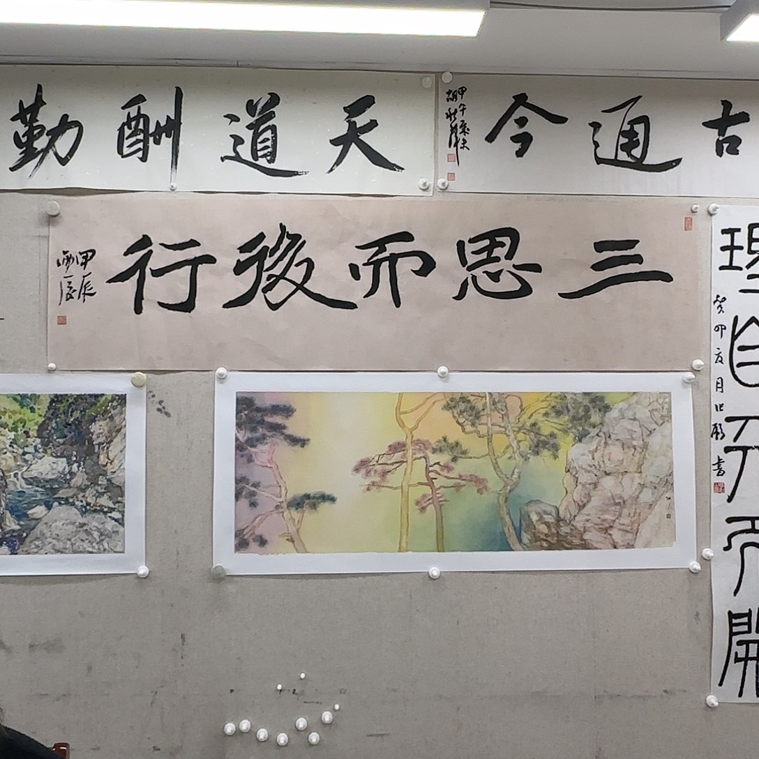 书法党震《三思而后行》