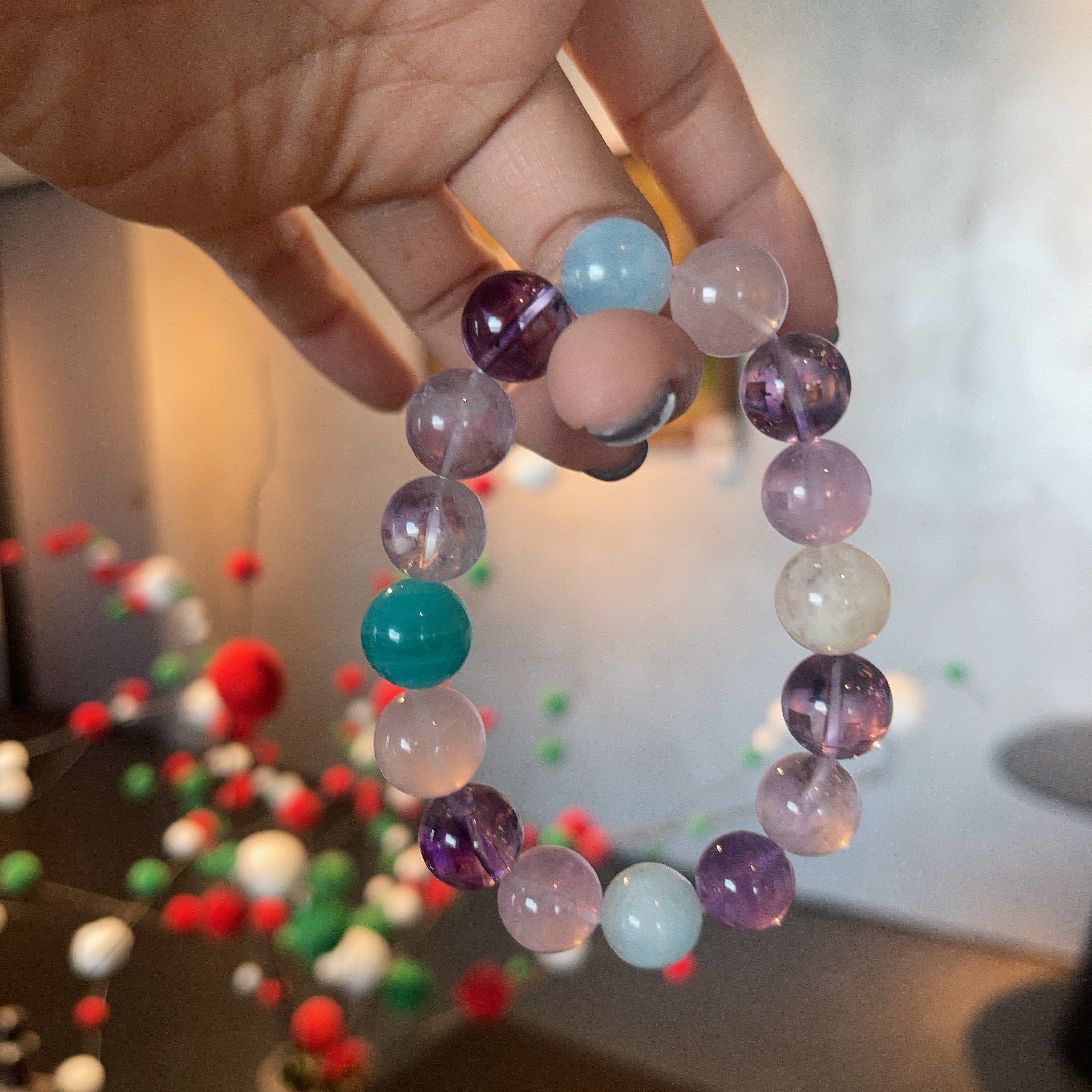 非金属仿水晶手链 水晶DIY卡12m珠子