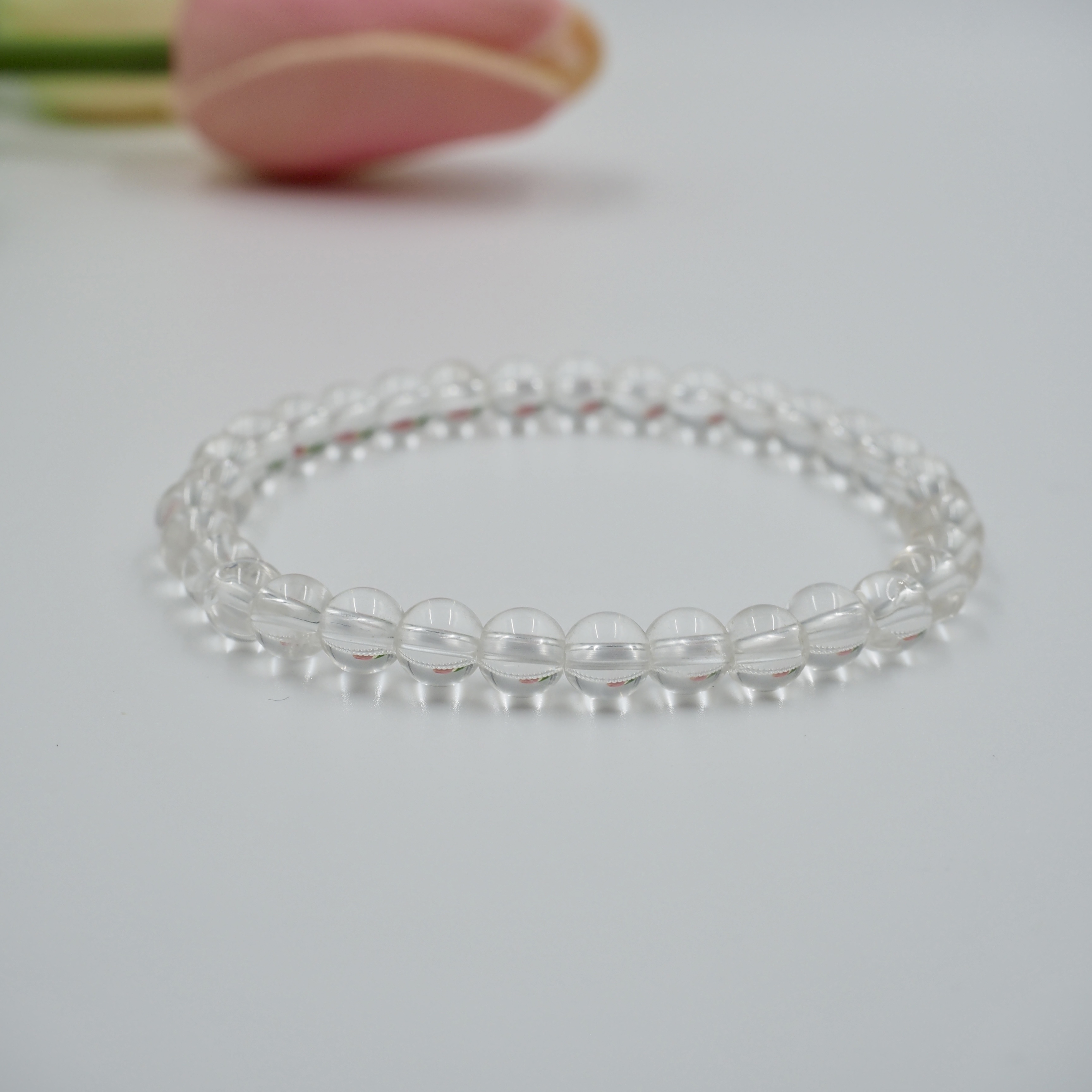 【婉葶珠宝】白水晶素手串6mm