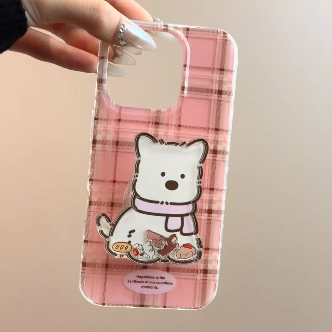 围巾小狗适用苹果iphone小米15/14/13promax防摔vivo华为oppo