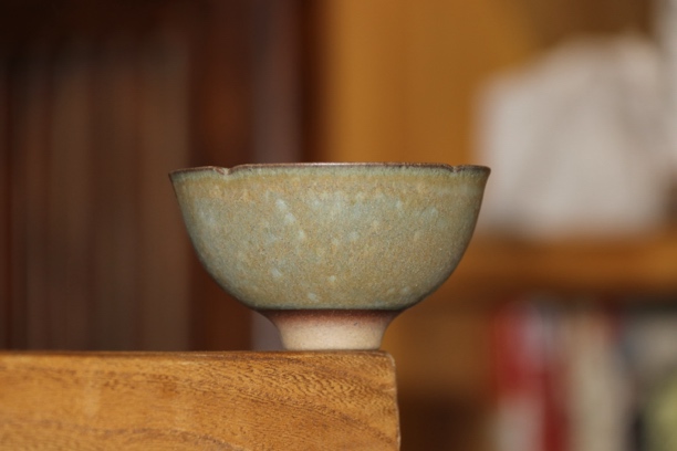 台湾瓷器 蔡兆庆早期作品多彩葵口杯 茶杯 主人杯 陶瓷杯 单挂釉