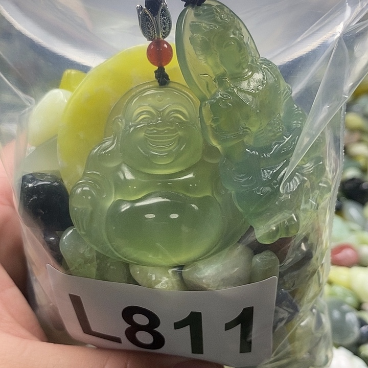 岫玉鱼缸石未镶嵌