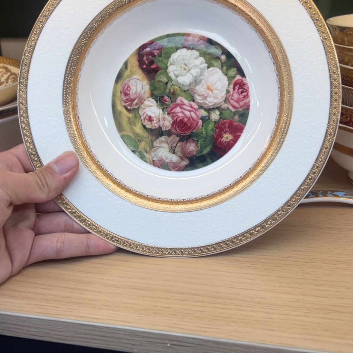 【闪购商品】瓷片8.5寸草帽盘两个一单微瑕