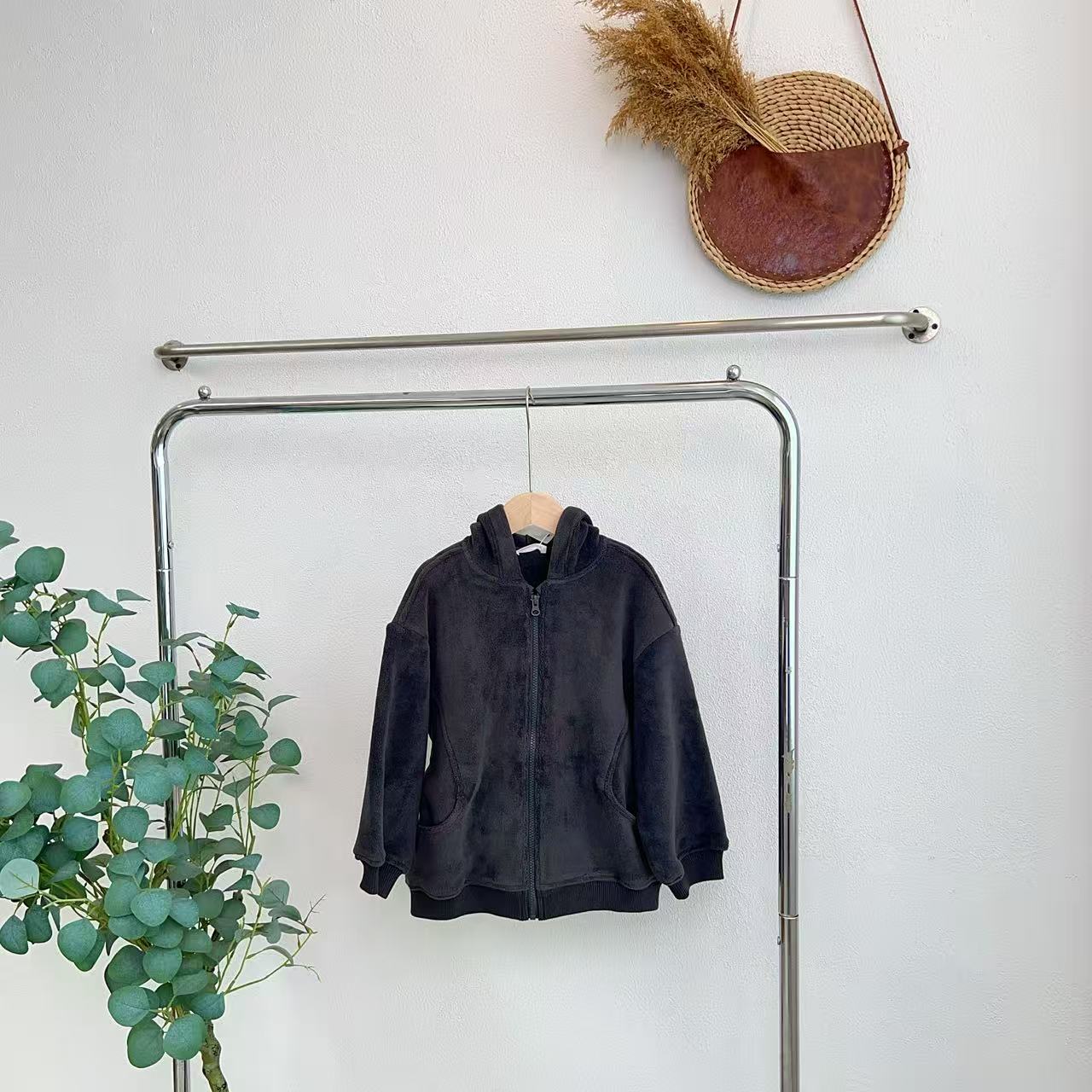 1382帕泥灰连帽开衫卫衣