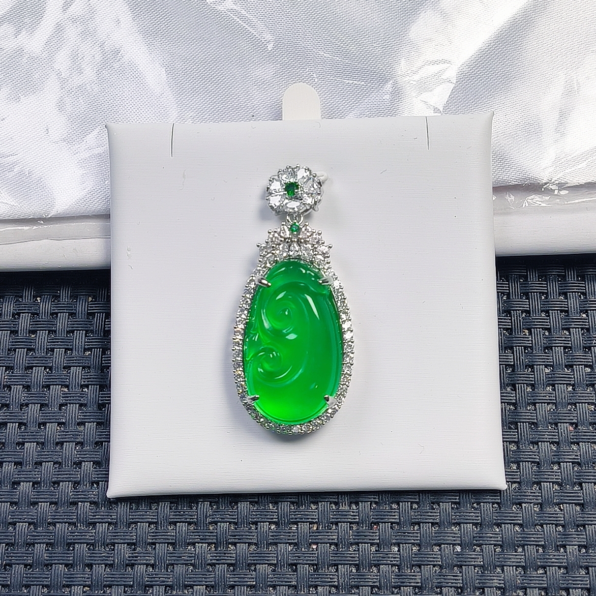 【聚宝严选】D533绿镶嵌如意吊坠lry妈妈款精致精美气质百搭