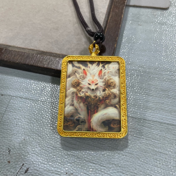 A102 九尾狐唐卡吊坠