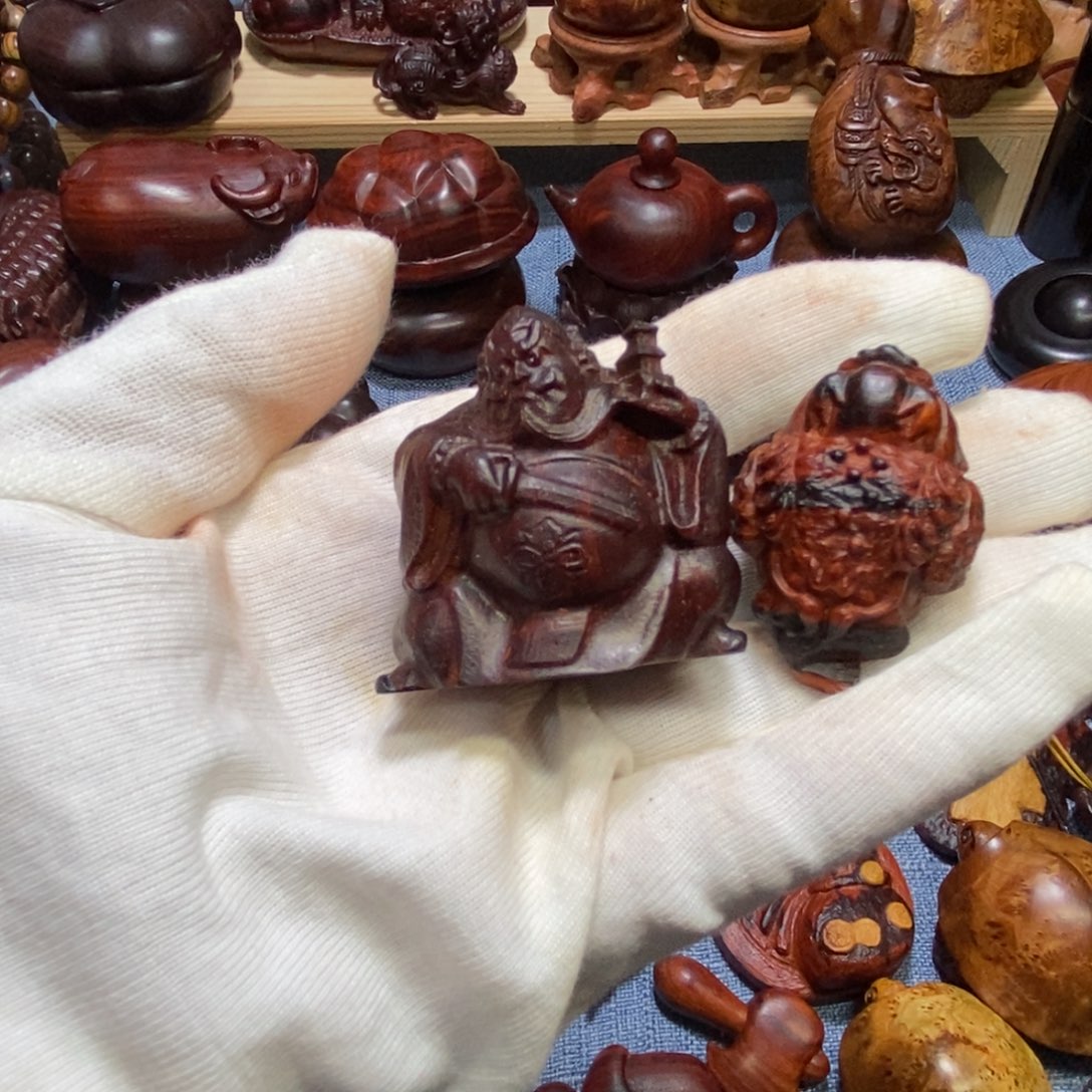 嘉***台小叶紫檀手串/手链小叶紫檀钟馗➕金蟾