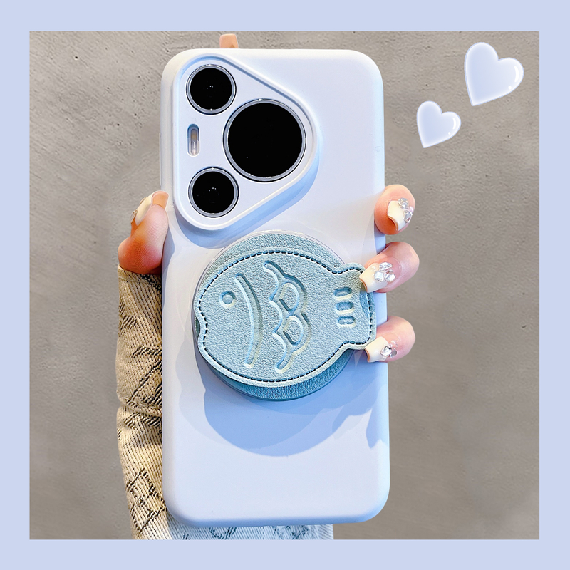 适用华为pura70pro手机壳纯色70Ultra鲷鱼烧磁吸支架mate70/60pro