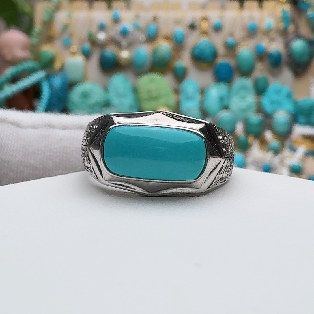 绿松石珠宝奇石银S925镶嵌